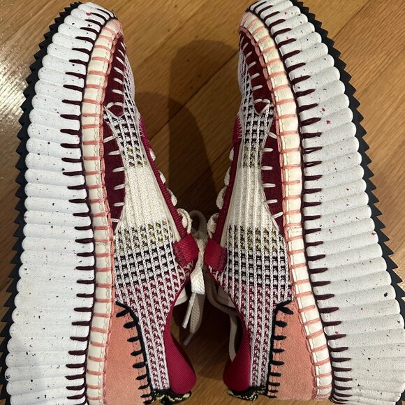 Chloe Nama Leather-trimmed Sneakers - Picture 3 of 6